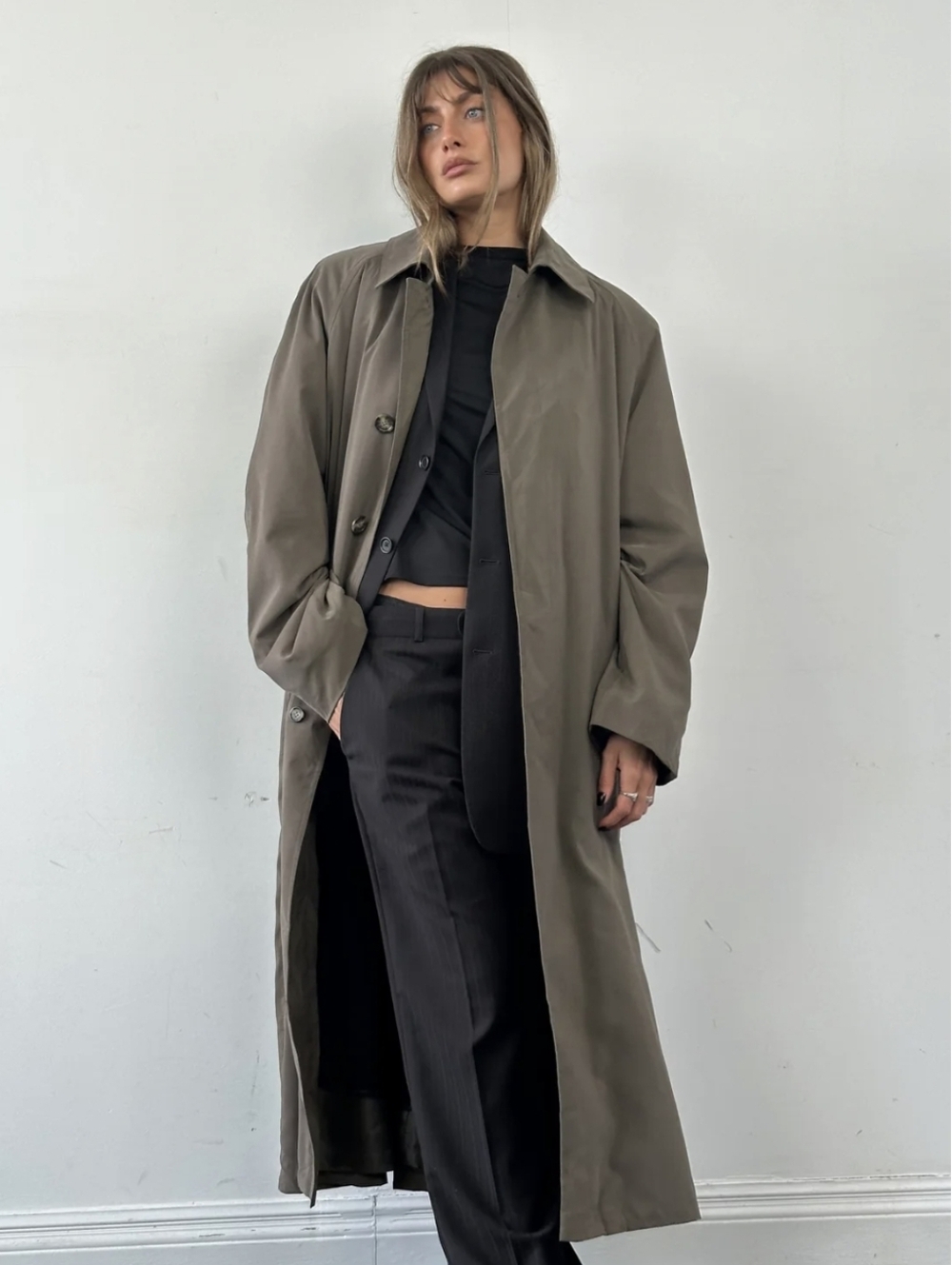 Vintage Ralph Lauren Chaps Oversized Trench Coat With Removable Liner Size 46R
